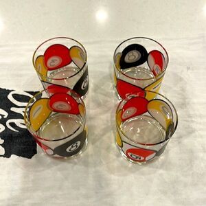 Billiard balls, vintage set a for glasses colors are excellent.